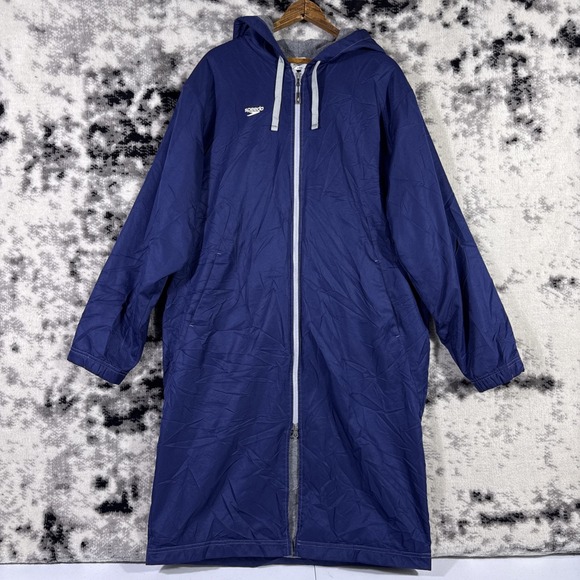 Speedo Other - Speedo Long Jacket Adult Medium Fleece Lined Swim Full Zip Hooded Drawstring